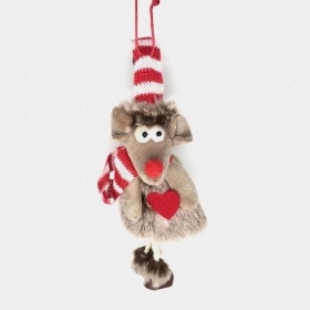 Hanging Xmas Mouse Heart 22cm