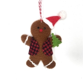 Hanging Gingerbread Figures Waistcoat 10cm