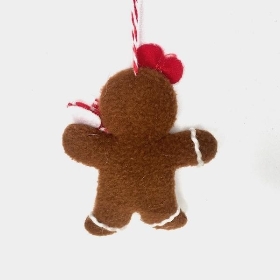 Hanging Gingerbread Figures Bow 10cm