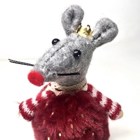 Burgundy Mouse Dangly Legs 28cm