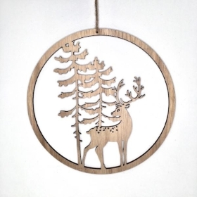 Deer & Tree Hanging Decoration 30cm