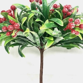 Frosted Red Berry Bush 14cm