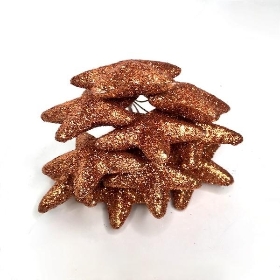 Copper Glitter Stars 10cm