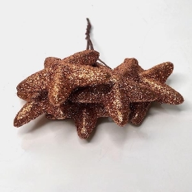 Copper Glitter Stars 10cm