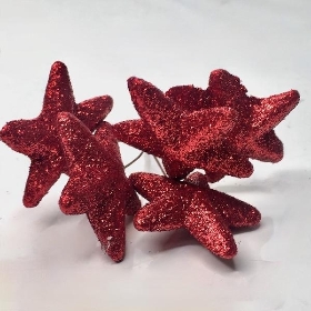 Red Glitter Stars 10cm