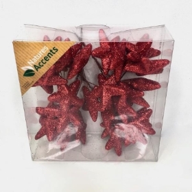 Red Glitter Stars 10cm