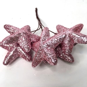 Pink Glitter Stars 10cm