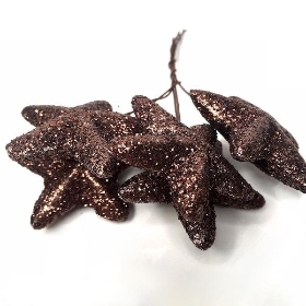 Brown Glitter Stars 10cm