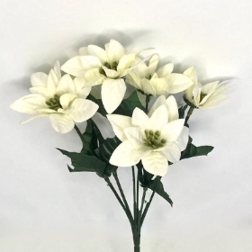 Ivory Velvet Poinsettia 28cm