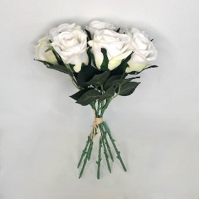 Ivory Velvet Rose Bundle 35cm