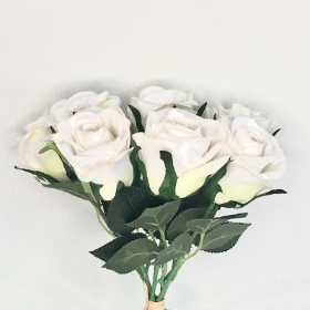 Ivory Velvet Rose Bundle 35cm