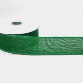 Green Burlap Ribbon 38mm