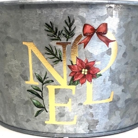 Zinc Noel Round Planter 10cm