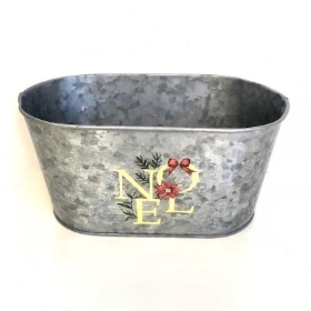 Zinc Noel Oval Planter 9.5cm