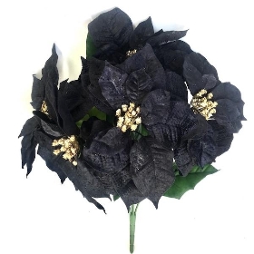 Black Velvet Poinsettia Bush 47cm