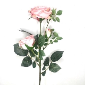 Pale Pink Spray Rose 66cm