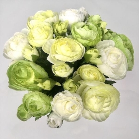 Ivory & Green Ranunculus Bouquet 34cm