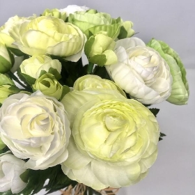 Ivory & Green Ranunculus Bouquet 34cm