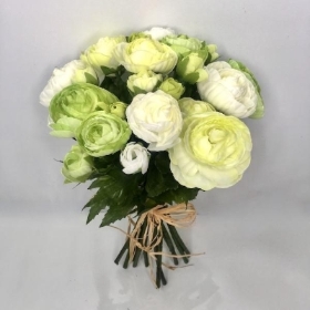 Ivory & Green Ranunculus Bouquet 34cm