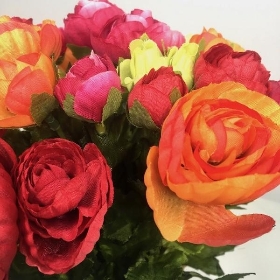 Cerise & Orange Ranunculus Bouquet 34cm