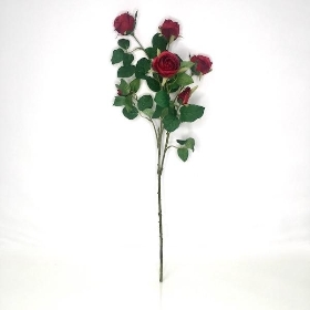 Burgundy Spray Rose 66cm