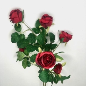 Burgundy Spray Rose 66cm