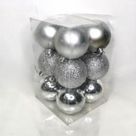 Silver Bauble 6cm x 12