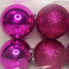 Fuchsia Bauble 10cm x 6