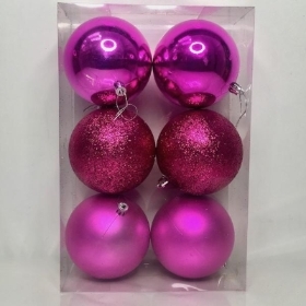 Fuchsia Bauble 10cm x 6