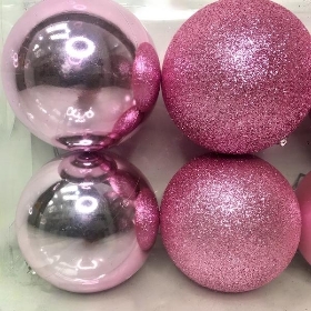 Pink Bauble 10cm x 6