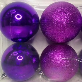 Purple Bauble 10cm x 6