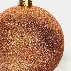 Copper Glitter Bauble 15cm