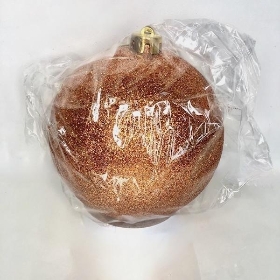 Copper Glitter Bauble 15cm