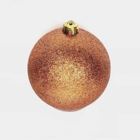 Copper Glitter Bauble 15cm