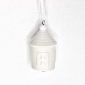 White Ceramic Hanging House 7cm