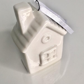 White Ceramic Hanging House 7cm