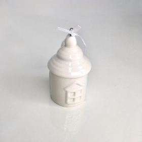 White Ceramic Hanging House 7cm