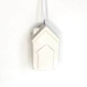 White Ceramic Hanging House 7cm