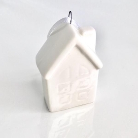 White Ceramic Hanging House 7cm