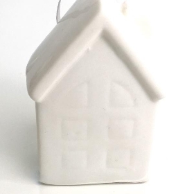 White Ceramic Hanging House 7cm