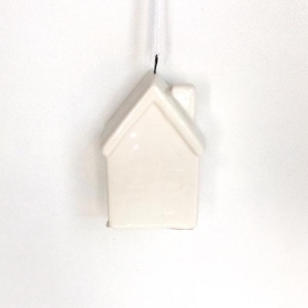 White Ceramic Hanging House 7cm