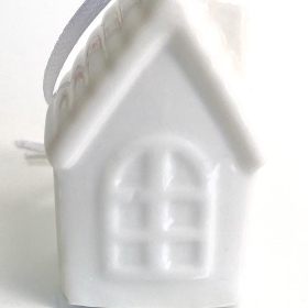 White Ceramic Hanging House 7cm