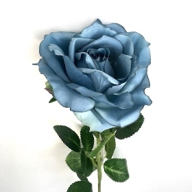 Blue Open Rose 75cm