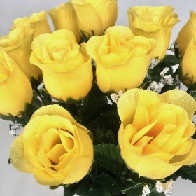 Yellow Rosebud Grave Pot 27cm