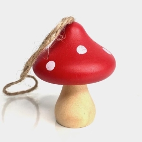 10 x Wooden Hanging Toadstool 5cm