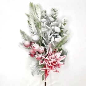 Snowy Dahlia & Rosehip 42cm