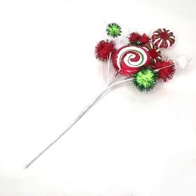 Peppermint Pom Pom Pick 28cm