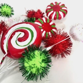 Peppermint Pom Pom Pick 28cm