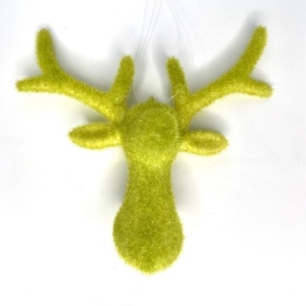 Flocked Reindeer Head 14cm