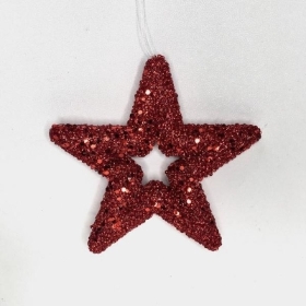 Red Glitter Star 14cm